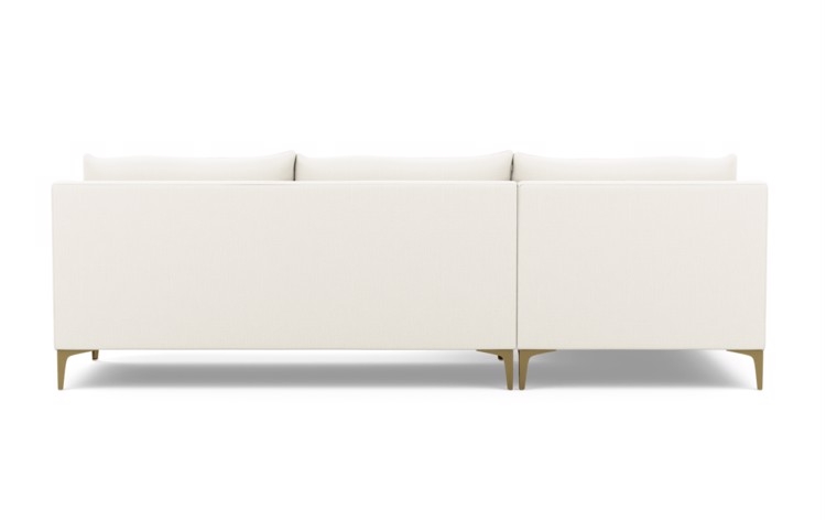 Caitlin by The Everygirl Chaise Sectional in Ivory Fabric with Brass Plated legs - Image 3
