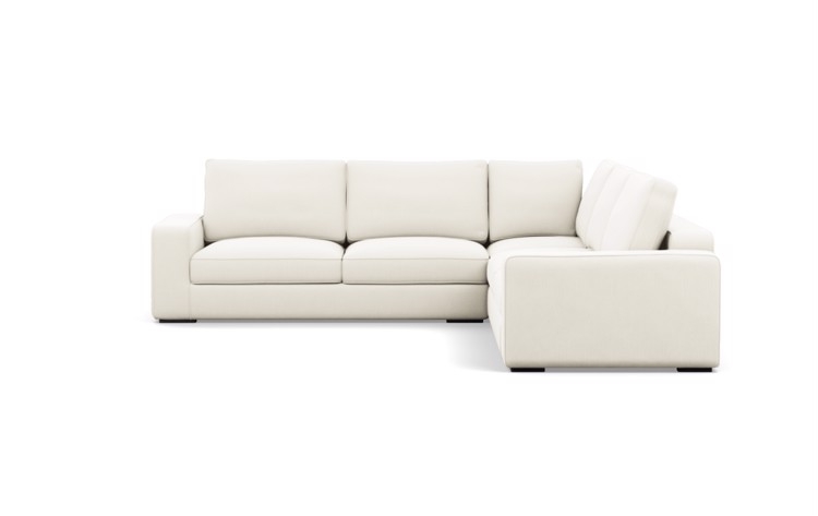Ainsley Sectionals with Corner Sectionals in Ivory Fabric with Matte Black legs - Image 0