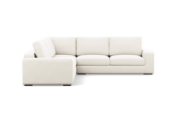 Ainsley Sectionals with Corner Sectionals in Ivory Fabric with Matte Black legs - Image 2