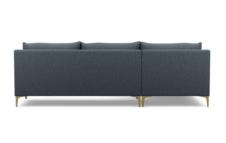 Caitlin by The Everygirl Chaise Sectional in Rain Fabric with Brass Plated legs - Image 3