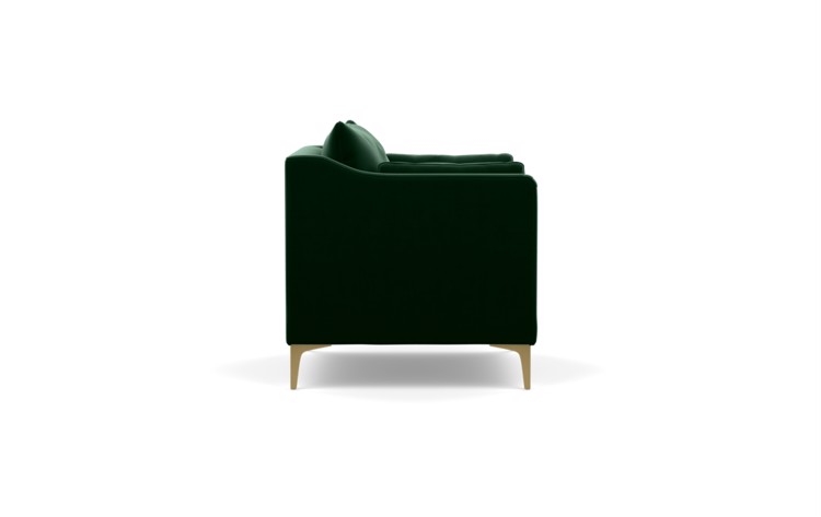 Caitlin by The Everygirl Chairs in Emerald Fabric with Brass Plated legs - Image 2