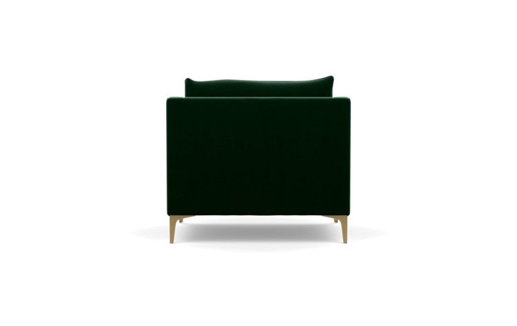 Caitlin by The Everygirl Chairs in Emerald Fabric with Brass Plated legs - Image 3