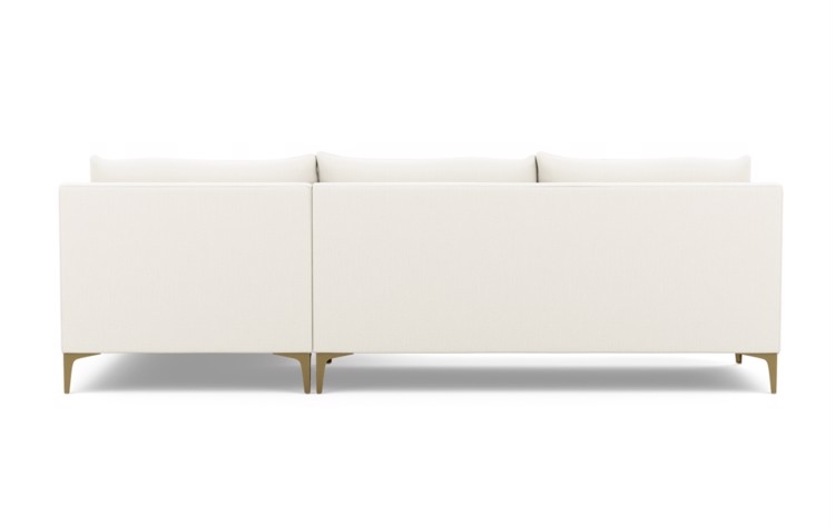 Caitlin by The Everygirl Chaise Sectional in Ivory Fabric with Brass Plated legs -LEFT CHAISE - Image 3