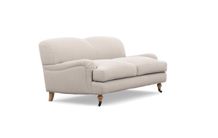 Rose by The Everygirl Sofa in Linen Fabric with White Oak with Antiqued Caster legs - Image 1