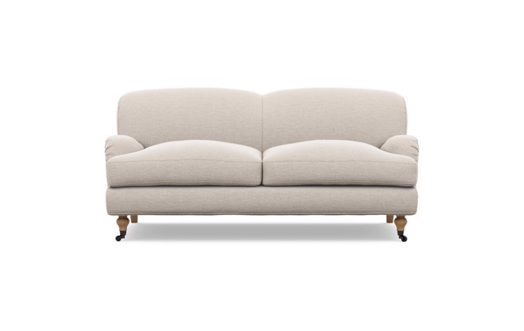 Rose by The Everygirl Sofa in Linen Fabric with White Oak with Antiqued Caster legs - Image 0
