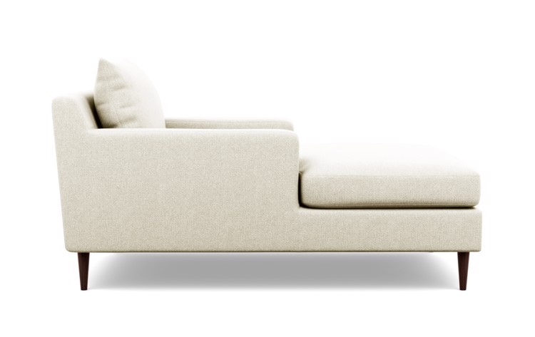 Sloan Chaise Chaises in Vanilla Fabric with facingright facing chaise with Oiled Walnut legs - Image 2