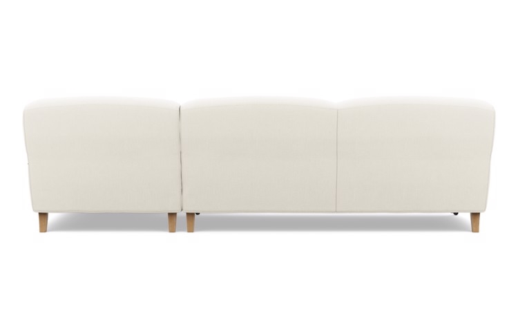 Rose by The Everygirl Chaise Sectional in Ivory Fabric with White Oak with Antiqued Caster legs - Image 3