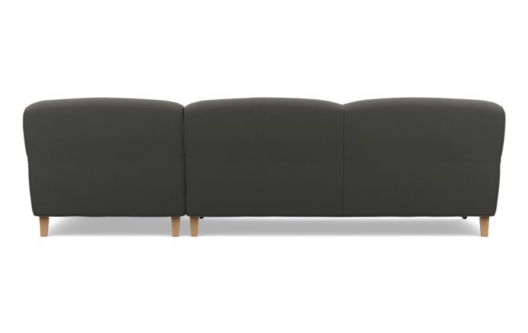 Rose by The Everygirl Chaise Sectional in Charcoal Fabric with White Oak with Antiqued Caster legs - Image 3