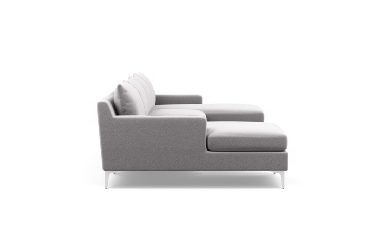 Sloan Sectionals with U-Sectionals in Ash Fabric with Chrome Plated legs - Image 2
