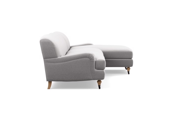 Rose by The Everygirl Chaise Sectional in Ash Fabric with White Oak with Antiqued Caster legs - Image 2