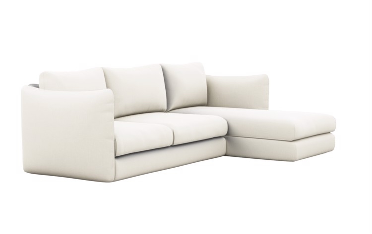 Harper Chaise Sectional in Ivory Fabric - Image 1