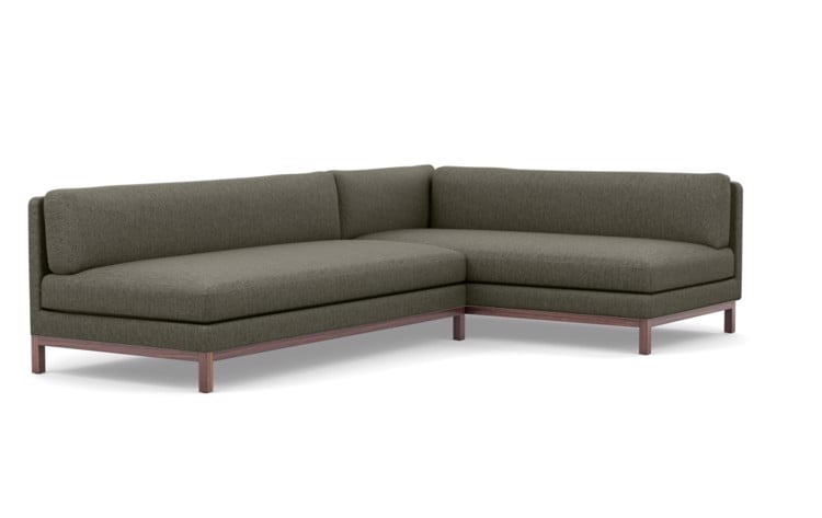 Jasper Chaise Sectional in Mushroom Fabric with Oiled Walnut legs - Image 1