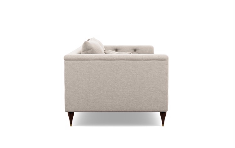 Ms. Chesterfield Sofa in Linen Fabric with Oiled Walnut with Brass Cap legs - Image 2