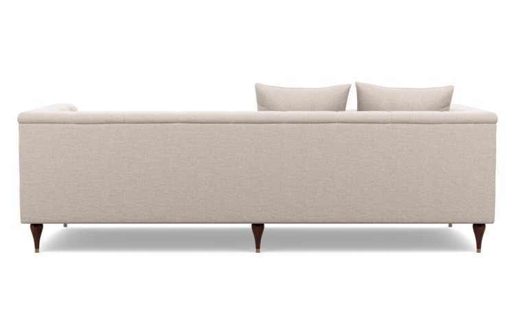 Ms. Chesterfield Sofa in Linen Fabric with Oiled Walnut with Brass Cap legs - Image 3
