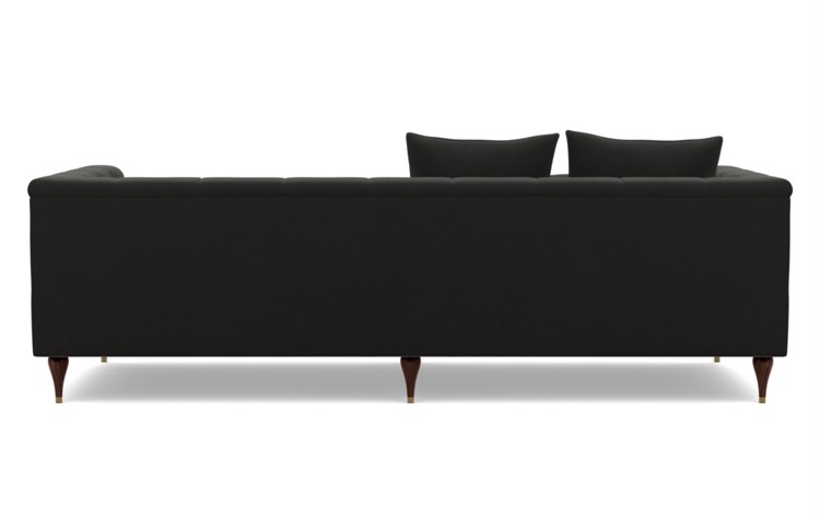 Ms. Chesterfield Sofa in Shadow Fabric with Oiled Walnut with Brass Cap legs - Image 3