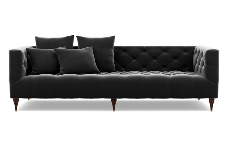 Ms. Chesterfield Sofa in Narwhal Fabric with Oiled Walnut with Brass Cap legs - Image 0