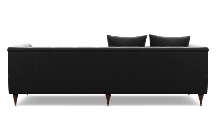 Ms. Chesterfield Sofa in Narwhal Fabric with Oiled Walnut with Brass Cap legs - Image 3