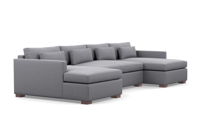 Charly Sectionals with U-Sectionals in Dove Fabric with Oiled Walnut legs - Image 1