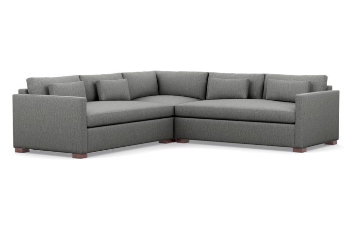 Charly Sectionals in Plow Fabric with Oiled Walnut legs - Image 1