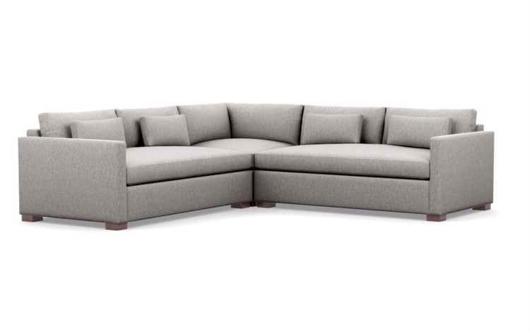 Charly Sectionals in Earth Fabric with Oiled Walnut legs - Image 1