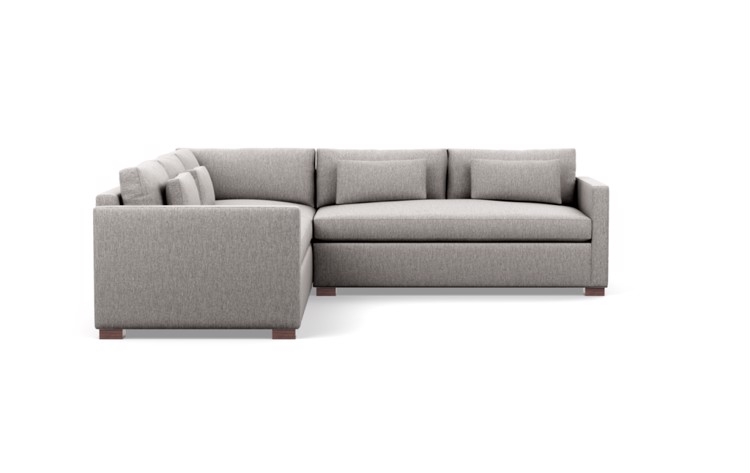 Charly Sectionals in Earth Fabric with Oiled Walnut legs - Image 2