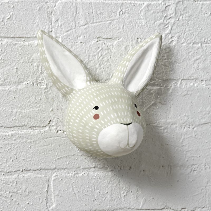 Paper Mache Rabbit Head - Image 1