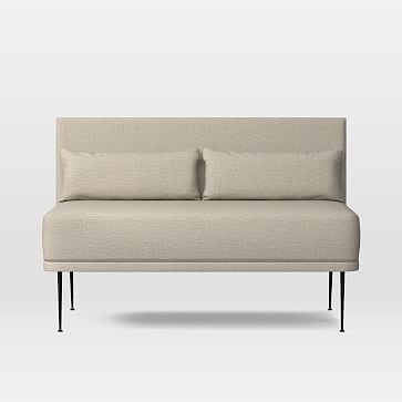 Modern Banquette, Bench, Heathered Crosshatch, Natural, Burnished Bronze, Poly - Image 1