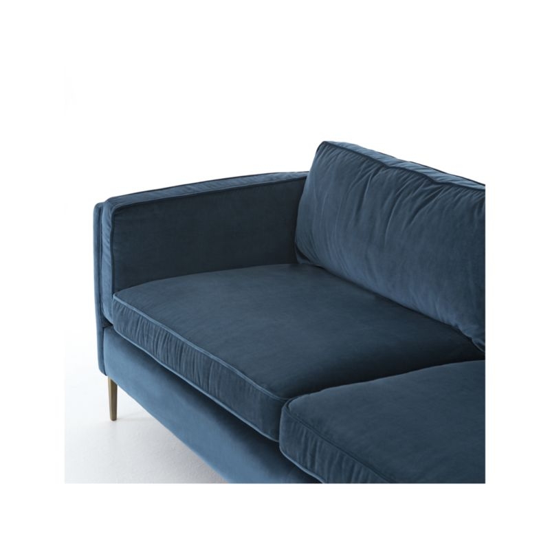 Emery 84" Blue Velvet Sofa - Image 4