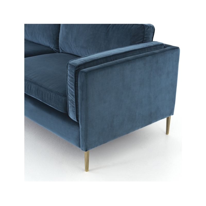 Emery 84" Blue Velvet Sofa - Image 5