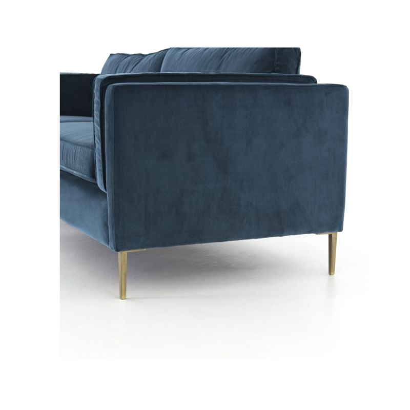 Emery 84" Blue Velvet Sofa - Image 7