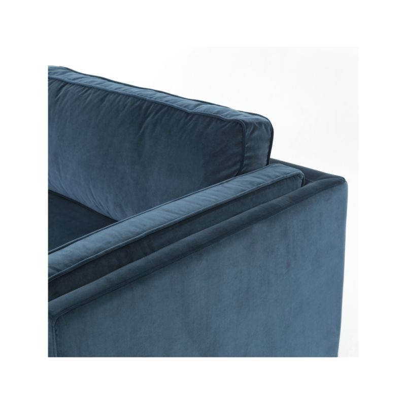 Emery 84" Blue Velvet Sofa - Image 8