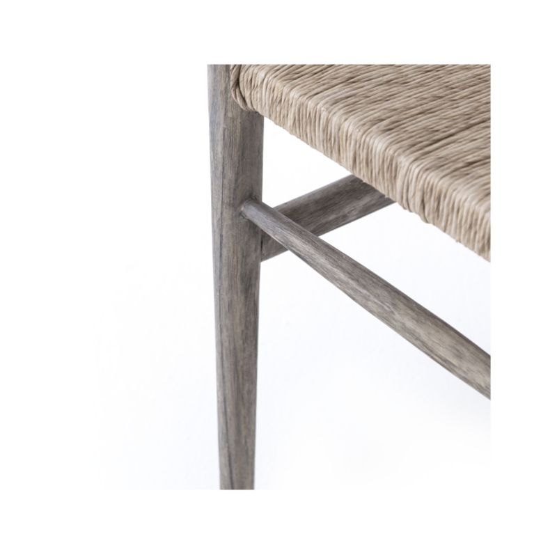 Crescent Weathered Grey Wood Wishbone Dining Chair - Image 8