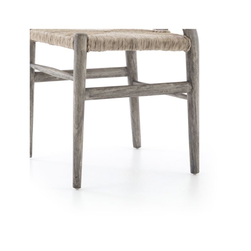 Crescent Weathered Grey Wood Wishbone Dining Chair - Image 11