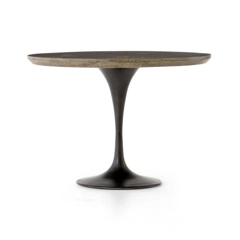 Penn Patchwork Bronze 42" Pedestal Base Dining Table - Image 1