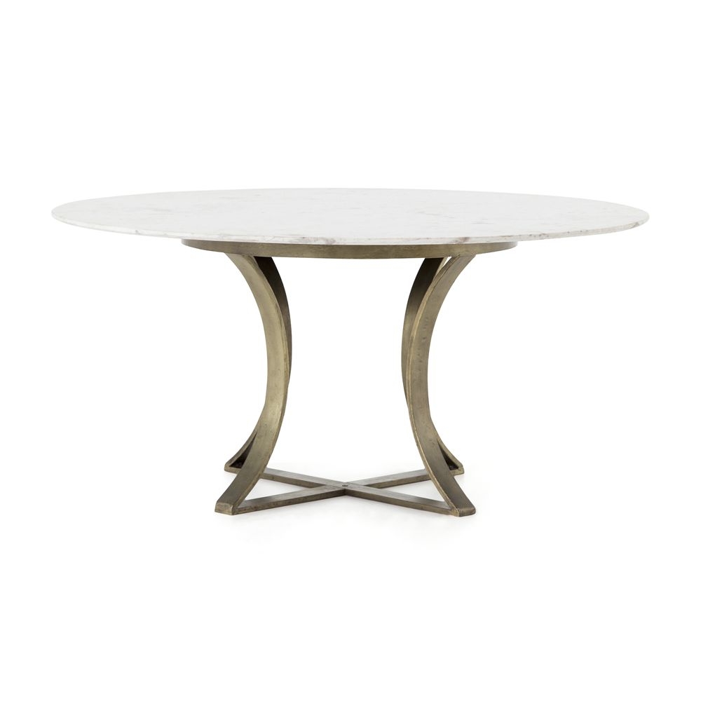 Damen 60" White Marble Top Dining Table - Image 0