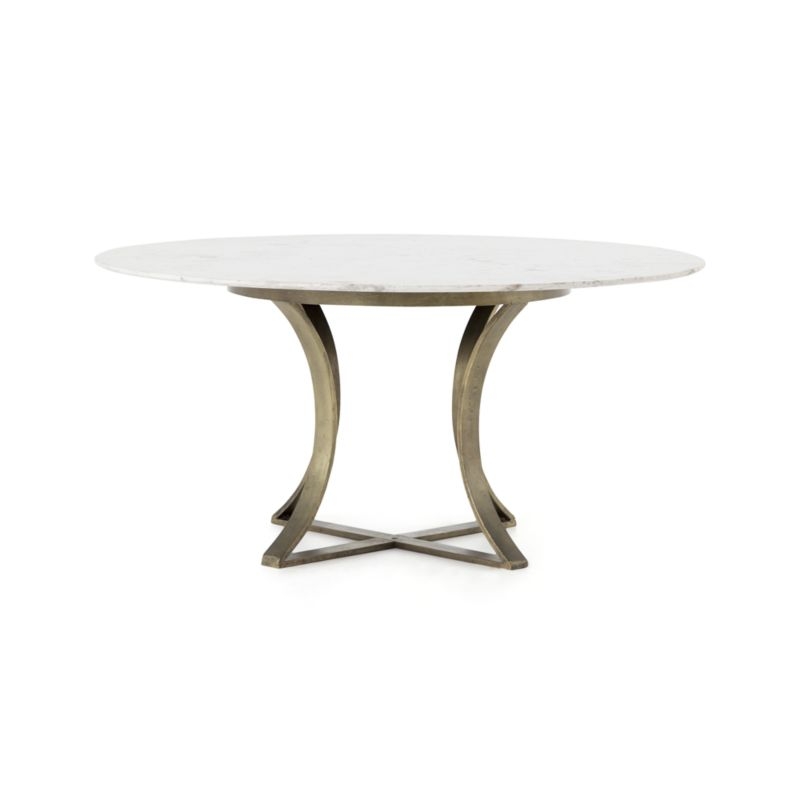 Damen 60" White Marble Top Dining Table - Image 1