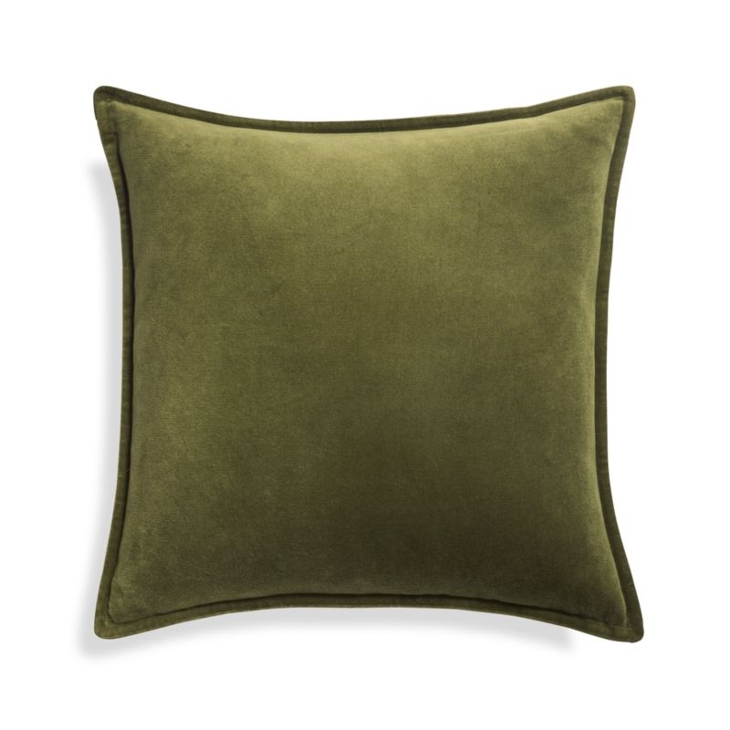 Brenner Green Velvet Pillow with Down-Alternative Insert 20" - Image 2