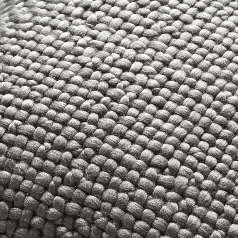 Cozy Weave Grey Pillow with Down-Alternative Insert 23" - Image 1