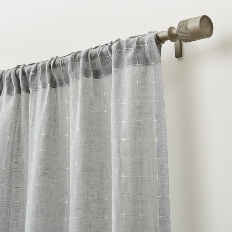 Isabela Grey Grid Curtain Panel 50"x96" - Image 5