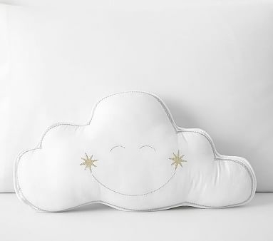 Cloud Decorative Pillow, Silver - Image 0