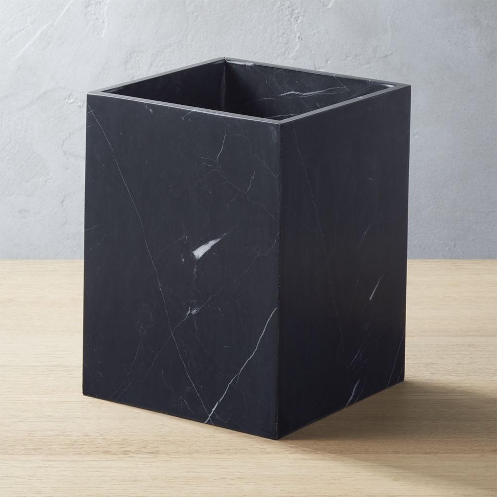 Nexus Black Marble Wastebasket - Image 0
