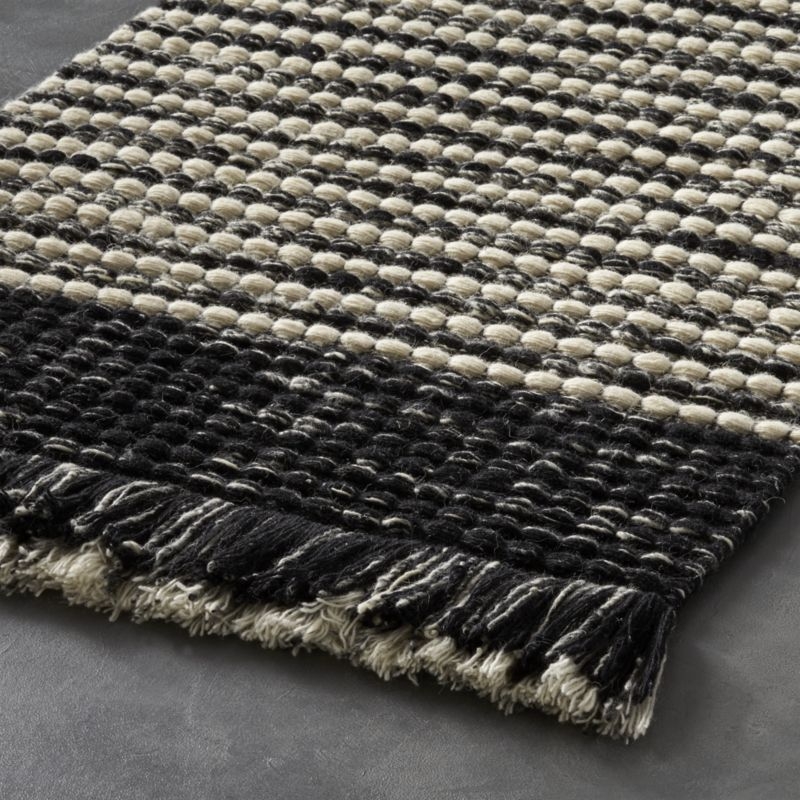 Boucle Black and White Fringe Runner 2.5'x8' - Image 2