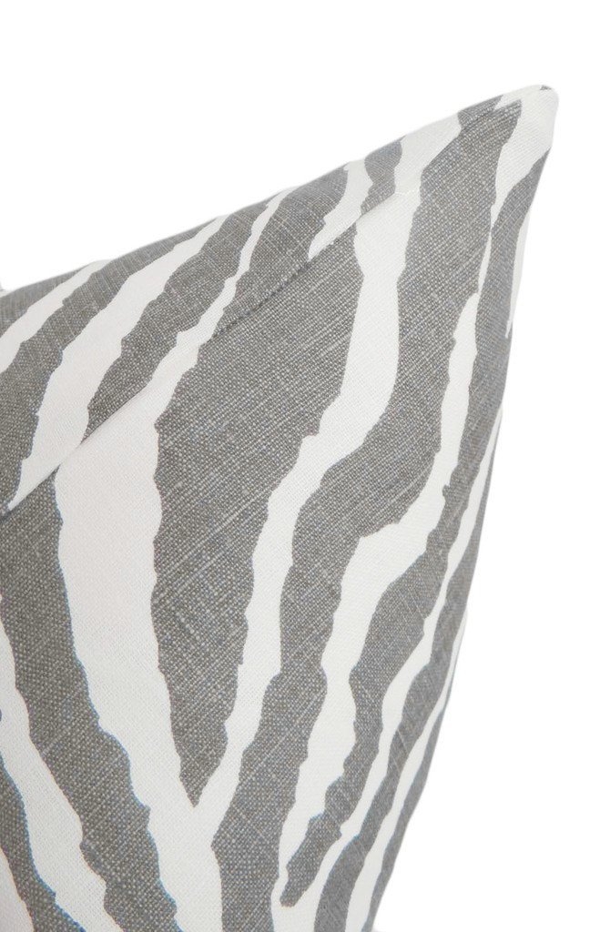 Zebra Linen Print // Grey - 20" X 20" - Image 2