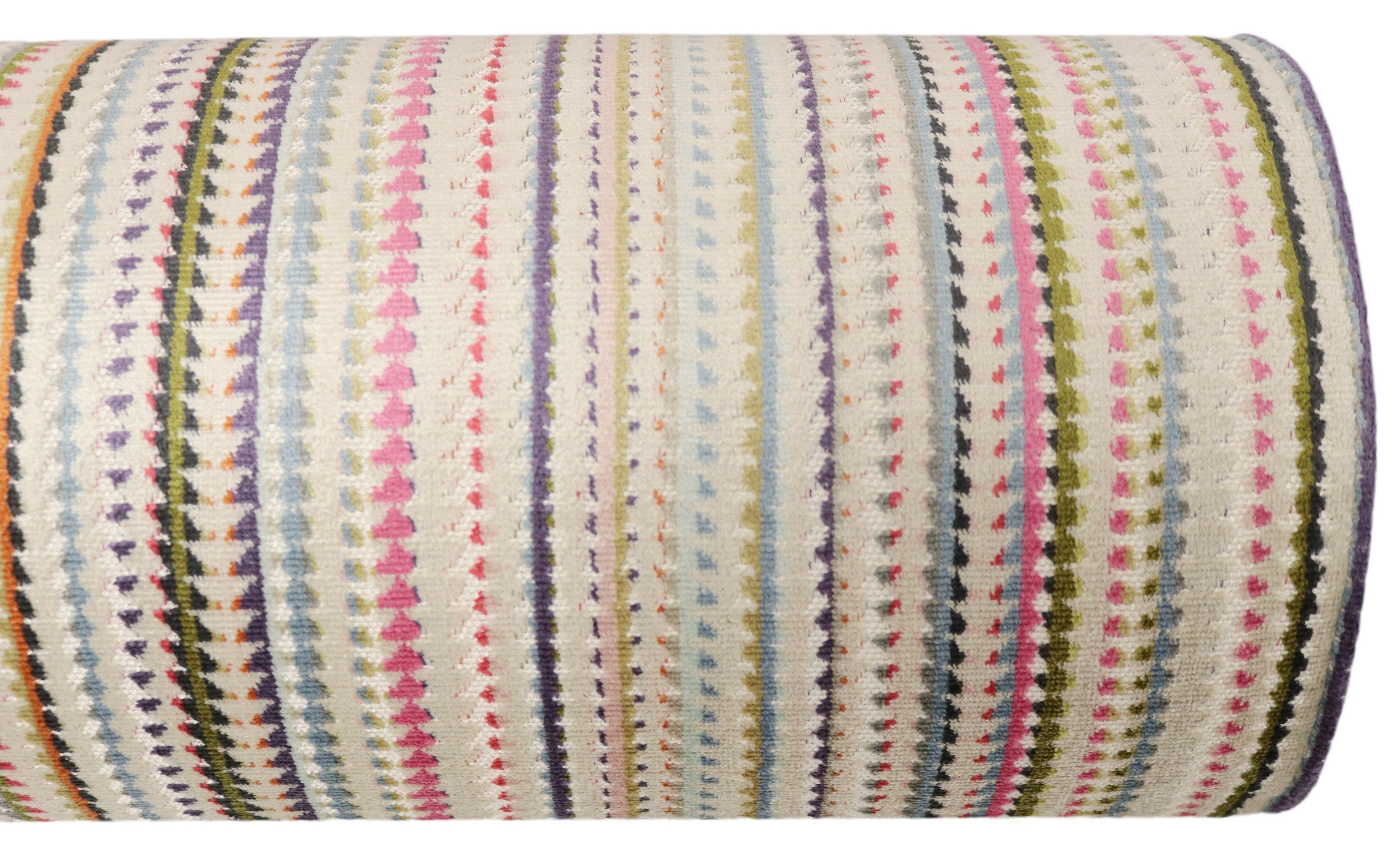 THE BOLSTER :: TRIBECA CUT VELVET // MULTI - QUEEN // 9" X 36" - Image 3