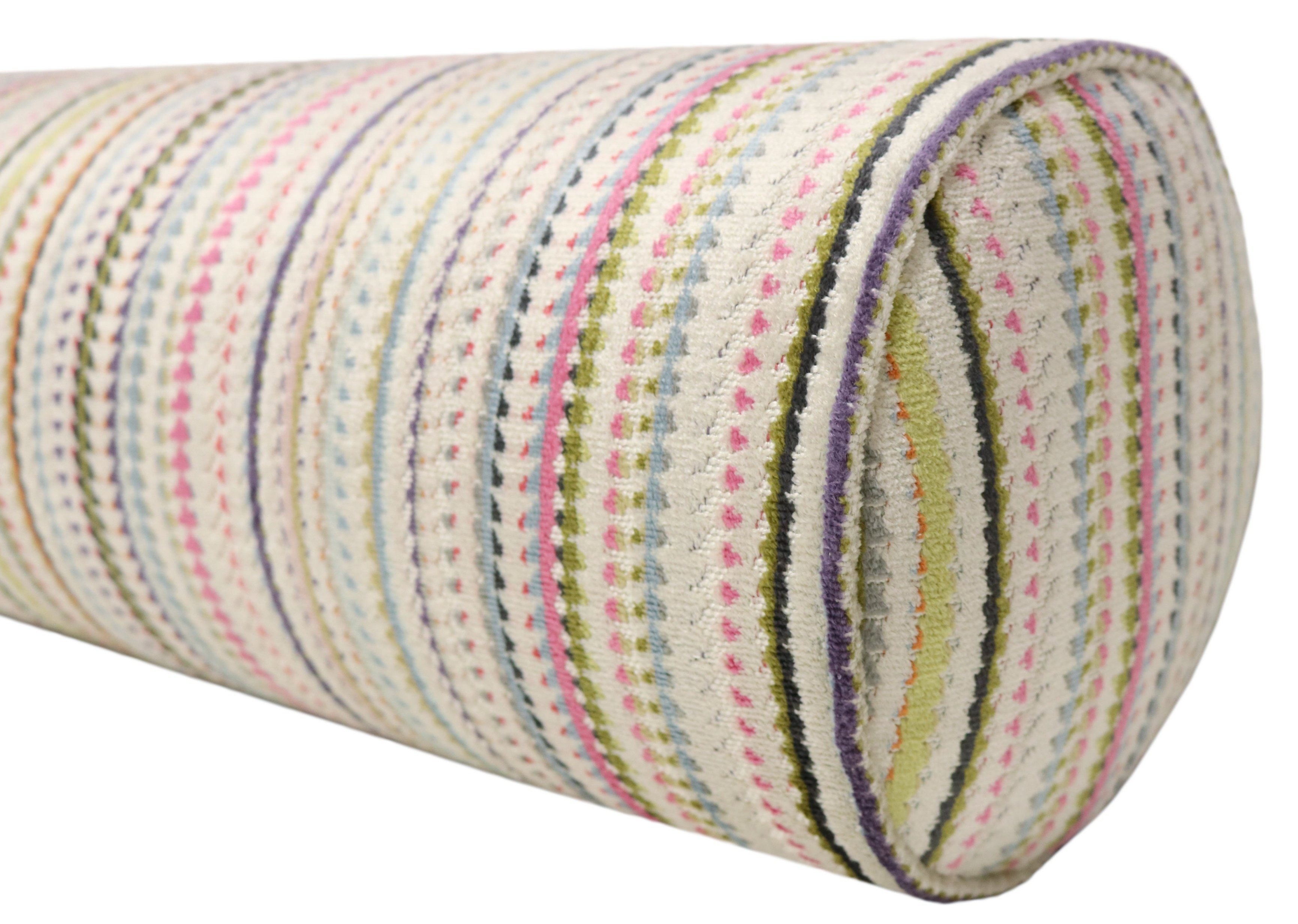 THE BOLSTER :: TRIBECA CUT VELVET // MULTI - QUEEN // 9" X 36" - Image 4