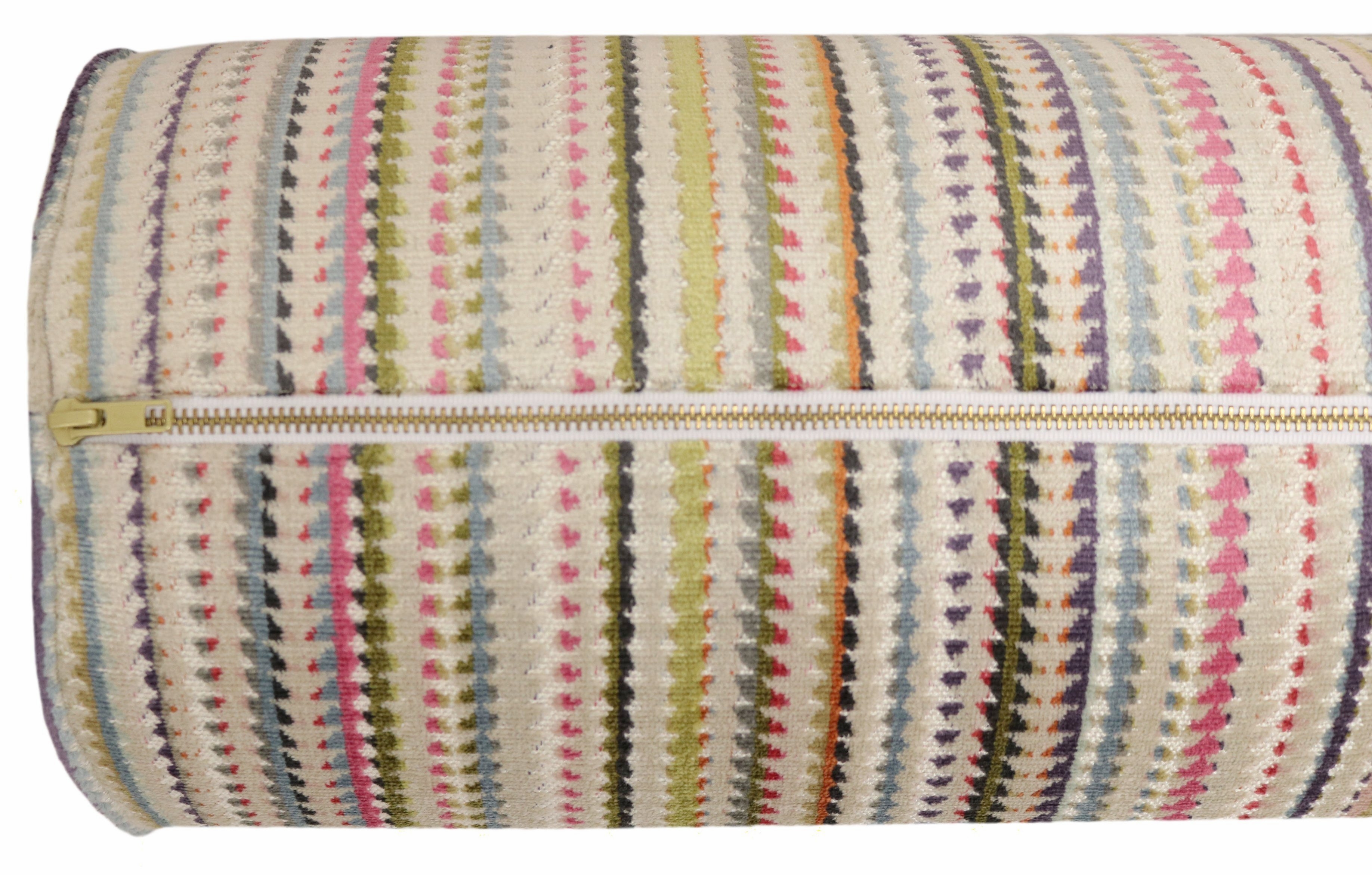 THE BOLSTER :: TRIBECA CUT VELVET // MULTI - QUEEN // 9" X 36" - Image 5