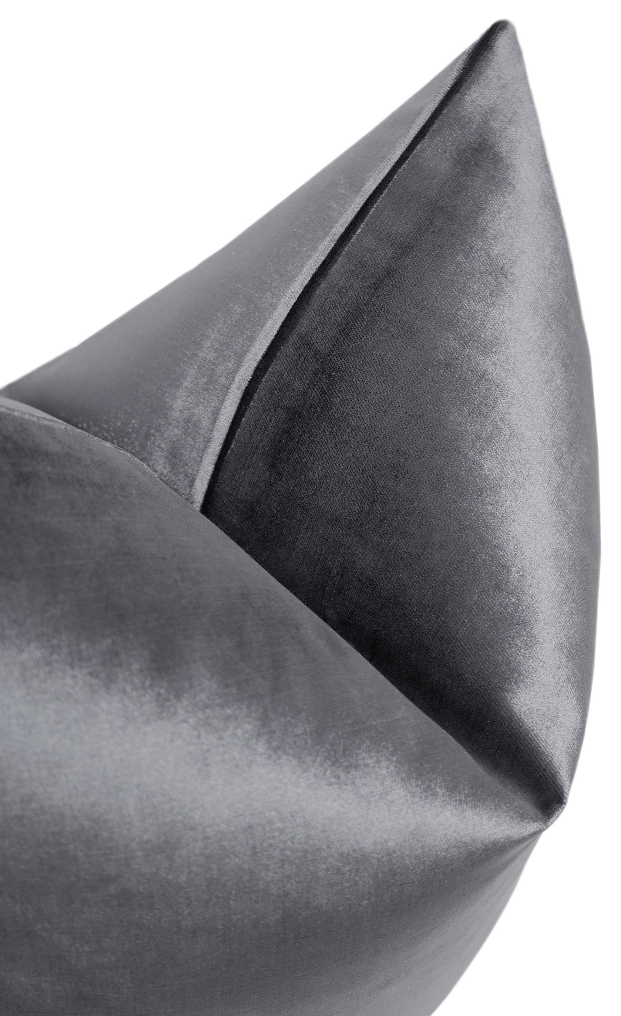 FAUX SILK VELVET // GRAPHITE - XL LUMBAR 14" X 48" - Image 2