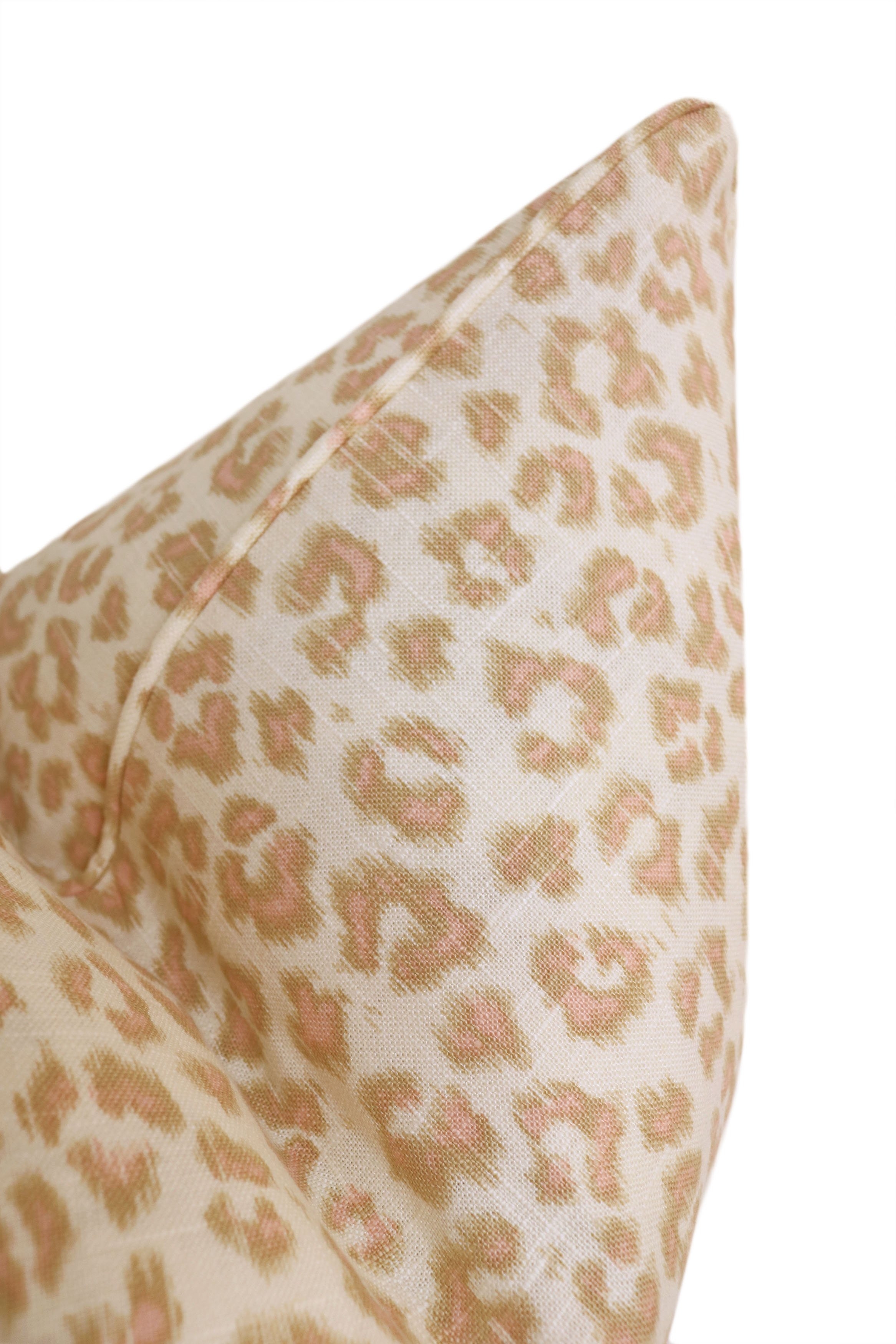 PIPED :: Leopard Linen Print // Blush - 20" X 20" - Image 2