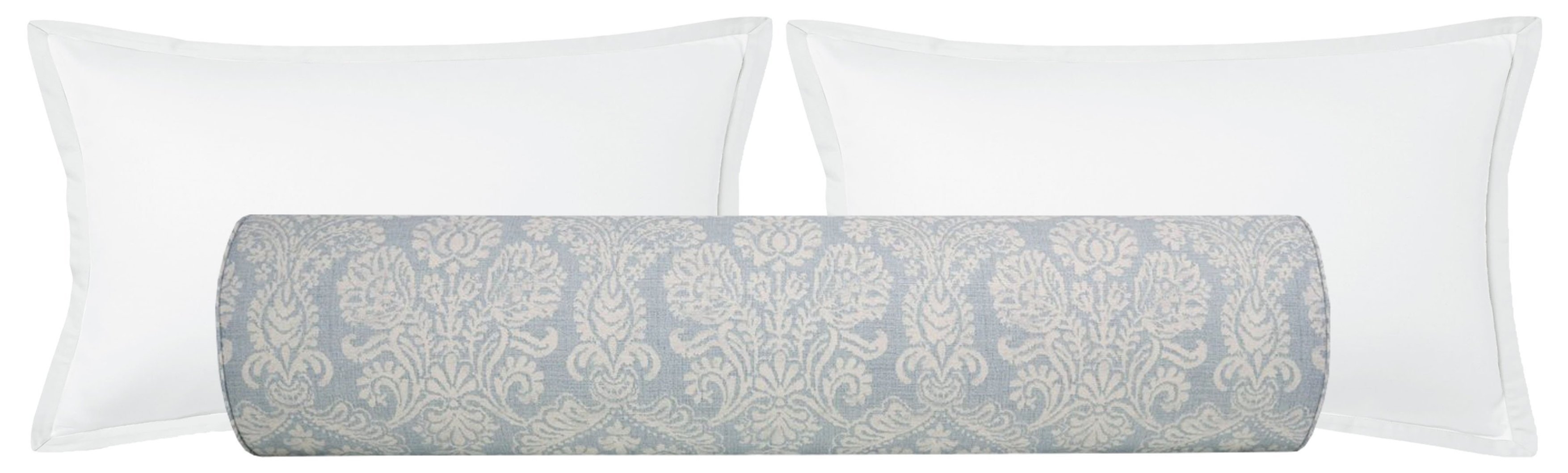 The Bolster :: French Damask Print // Sky Blue - KING // 9" X 48" - Image 0