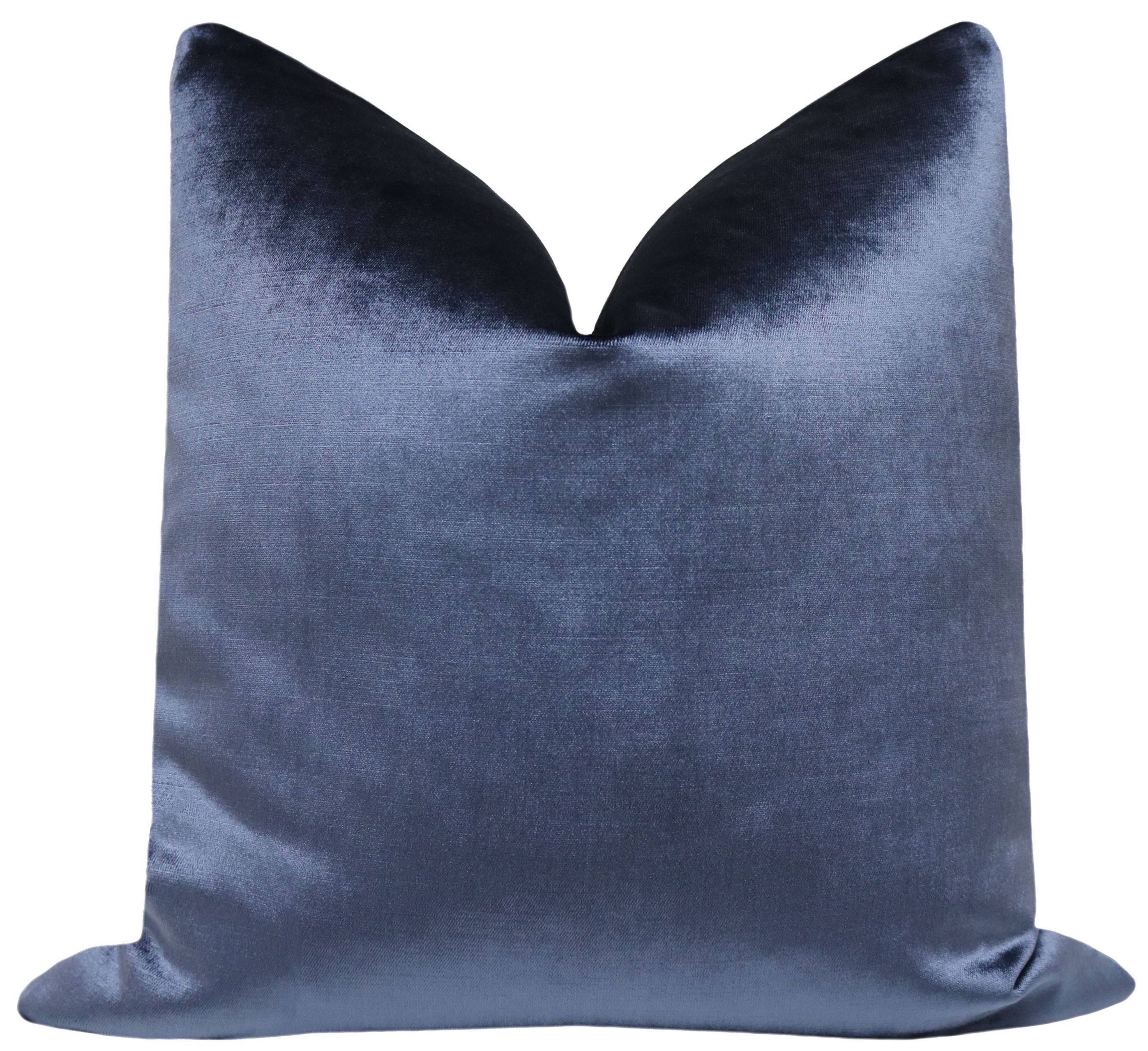 FAUX SILK VELVET // PRUSSIAN BLUE - XL LUMBAR 14" X 48" - Image 0
